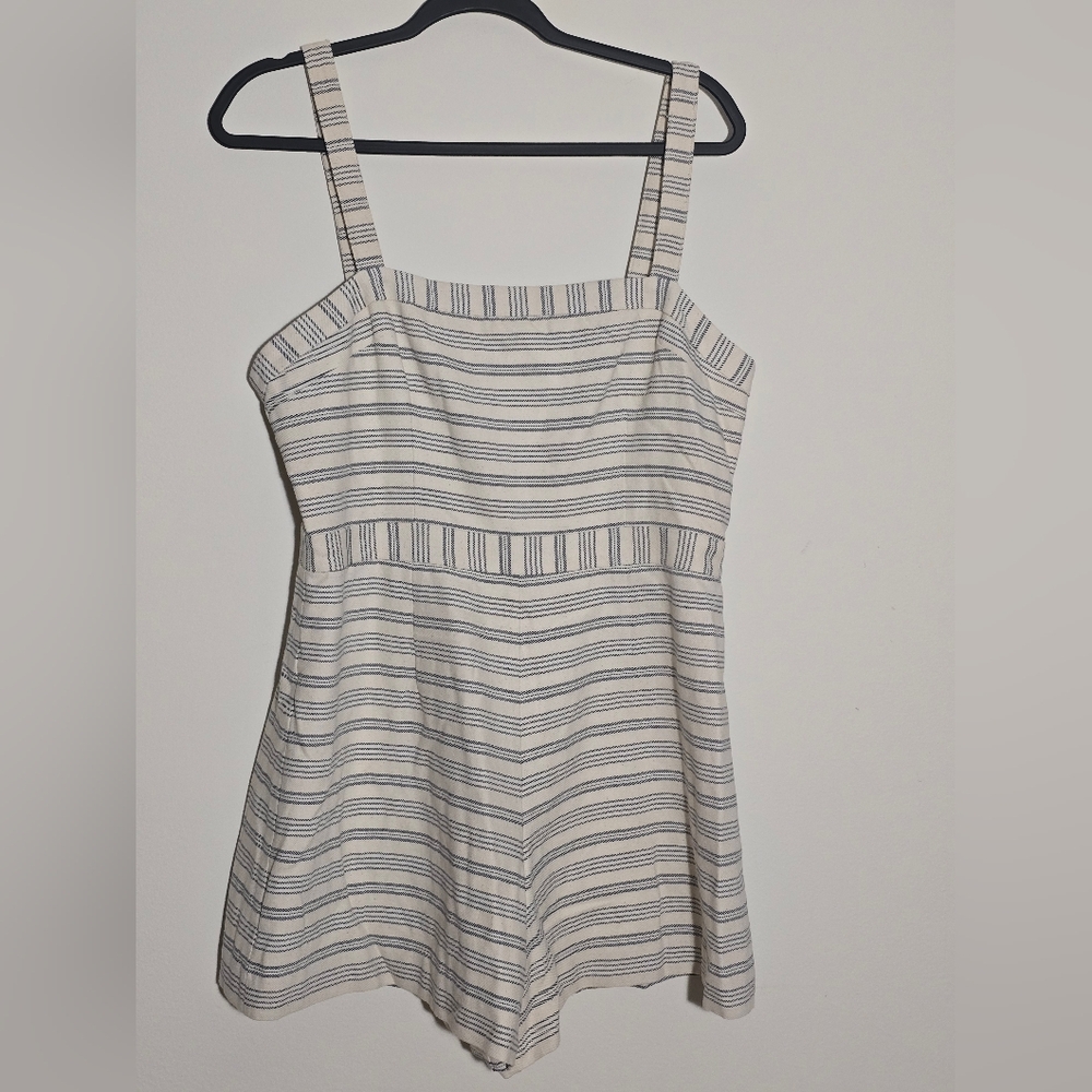 Paper Crown Navy and Cream Striped Dress